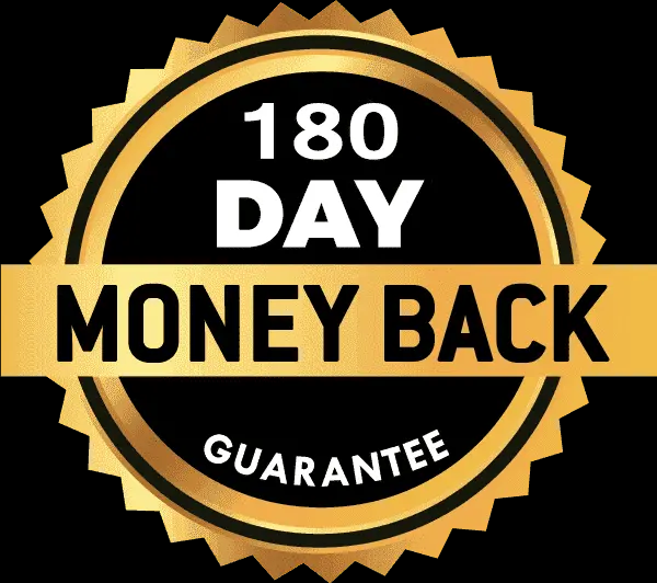 180-day money back guarantee seal for Nitric Boost Ultra