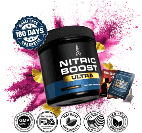 Nitric Boost Ultra with certifications - GMP quality, FDA registered, natural ingredients, made in USA, non-GMO